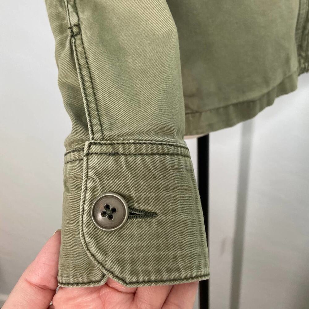Abercrombie & Fitch Army Green Utility Shacket Lightweight Coat Boho Y2k Size XS - Picture 5 of 13